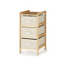 BAMBOO SHELF 3 WHITE DRAWERS 36X36X66CM