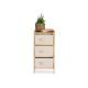 ETAGERE BAMBOU 3 TIROIRS BLANCS 36X36X66CM