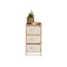 BAMBOO SHELF 3 WHITE DRAWERS 36X36X66CM