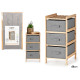 SCAFFALE BAMBU 3 CASSETTI GRIGI 36X36X66CM