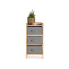 BAMBOO SHELF 3 GRAY DRAWERS 36X36X66CM