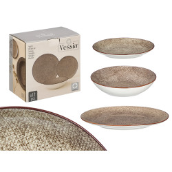 STOVIGLIE PORCELLANA 12 PZ MARRONE