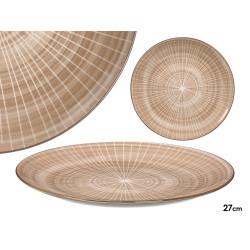 PRATO LISO RISCAS CASTANHO 27CM
