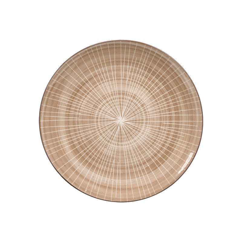 DINNER PLATE STRIPED BROWN 27CM