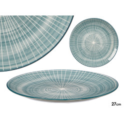 DINNER PLATE STRIPED BLUE 27CM