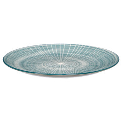 DINNER PLATE STRIPED BLUE 27CM