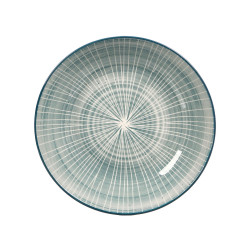 SOUP PLATE STRIPED BLUE 20CM