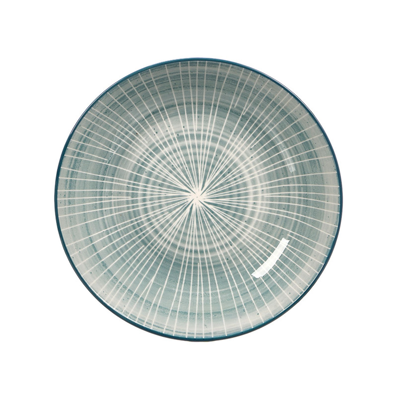 SOUP PLATE STRIPED BLUE 20CM