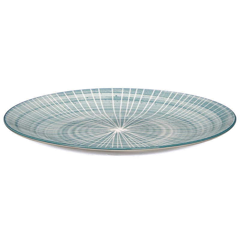 PRATO SOBREMESA RISCAS AZUL 19CM