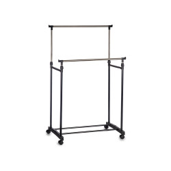 PORTEMANTEAU DOUBLE EN METAL AVEC ROUES