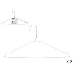 SET 10 HANGERS STEEL SILVER COLOUR LARGE