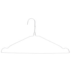 SET 10 HANGERS STEEL SILVER COLOUR LARGE