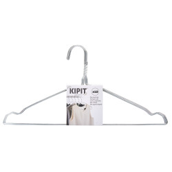 SET 10 HANGERS STEEL SILVER COLOUR LARGE