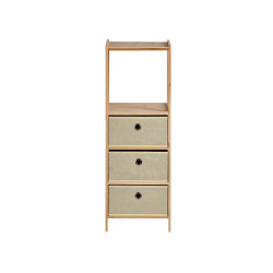 2 RACK SHELF WITH 3 NATURAL DRAWERS 