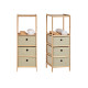 ETAGERE 2 ETAGERES 3 TIROIRS NATUREL