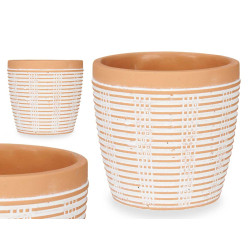 VASO TERRACOTA REDONDO RISCAS 13,5X10CM