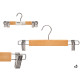 SET 3 CINTRES EN BOIS AVEC PINCE À JUPE