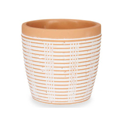 ROUND TERRACOTTA  POT WITH STRIPES 13,5X13