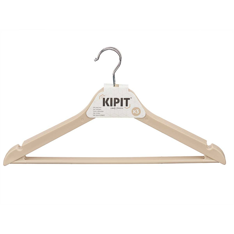SET 3 PLASTIC HANGERS 3 COLORS ASSORT