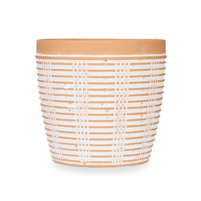 VASO TERRACOTA REDONDO RISCAS 13,5X10CM