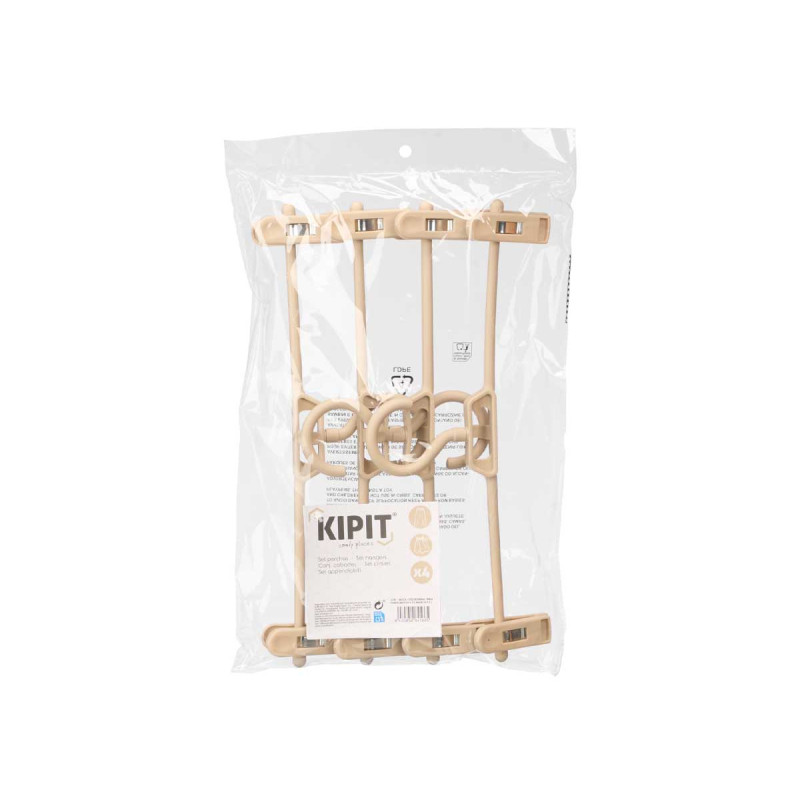 SET 4 CINTRES PINCES 3 COULEURS ASSORT