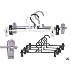 SET 4 HANGERS WITH CLIPS 3 DARK COLORS ASSORT