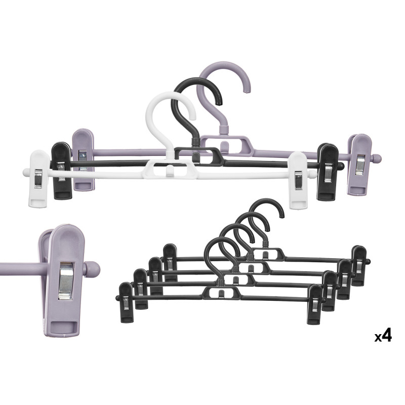 SET 4 PERCHAS PINZAS 3 COLORES SURT OSCURAS