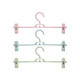 SET 4 HANGERS WITH CLIPS 3 LIGHT COLORS ASSORT