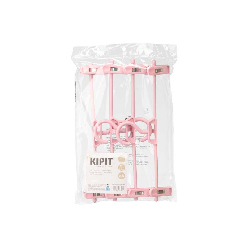 SET 4 HANGERS WITH CLIPS 3 LIGHT COLORS ASSORT