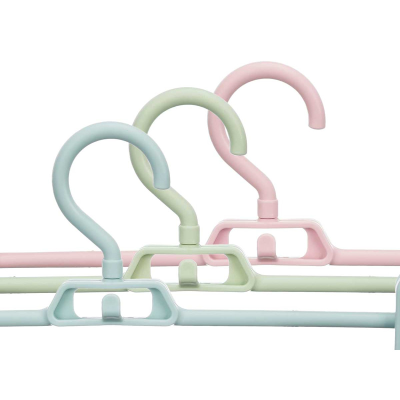 SET 4 CINTRES PINCES 3 COULEURS CLAIRES ASSORT