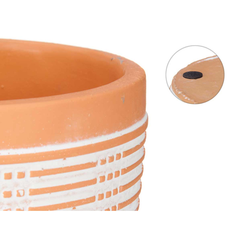 VASO TERRACOTA REDONDO RISCAS 13,5X10CM