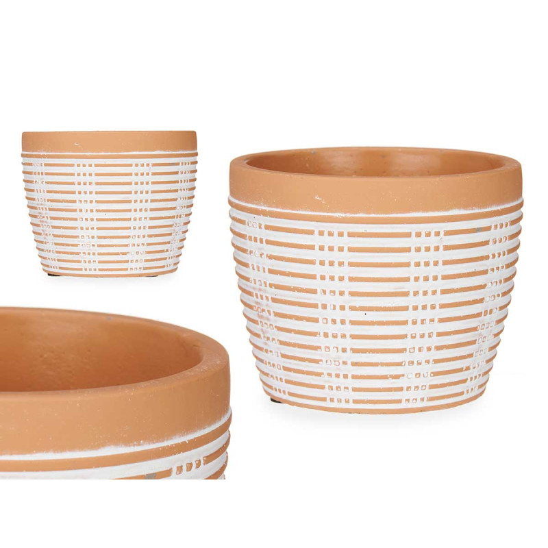 VASO TERRACOTA REDONDO RISCAS 12,5X10CM