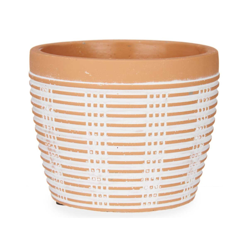 VASO TERRACOTA REDONDO RISCAS 12,5X10CM