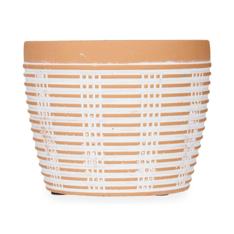 VASO TERRACOTA REDONDO RISCAS 12,5X10CM