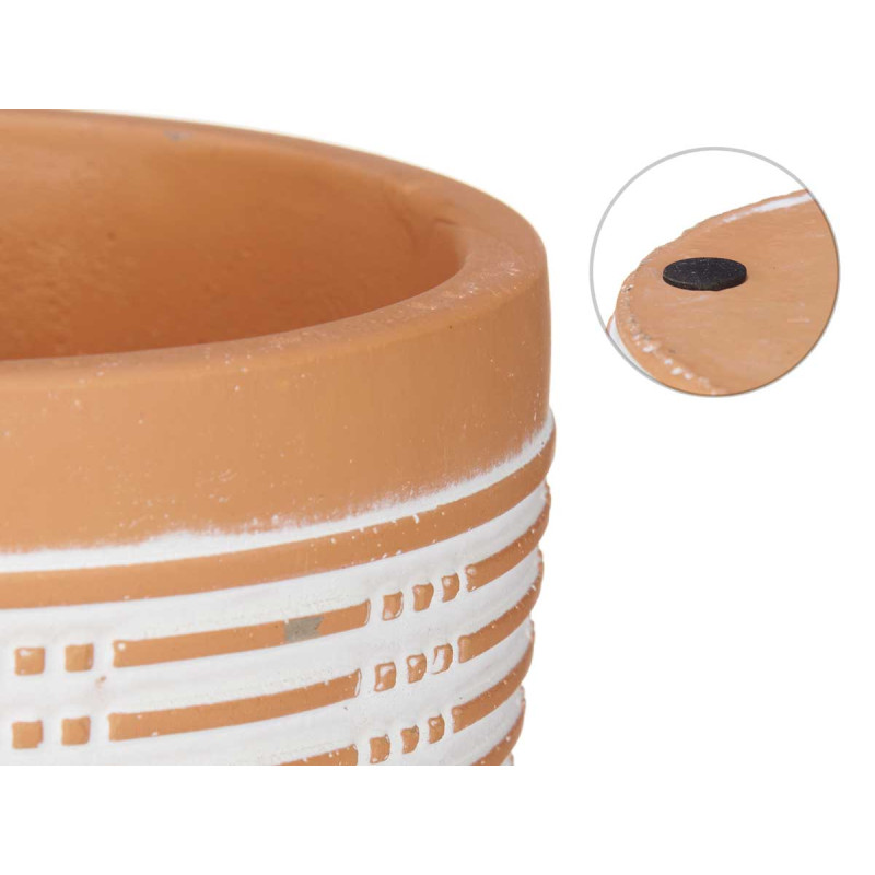 VASO TERRACOTA REDONDO RISCAS 12,5X10CM