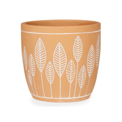 VASO TERRACOTTA FOGLIE TONDO  13,5X13