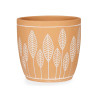 POT TERRE CUITE ROND FEUILLES 13,5X13