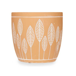 VASO TERRACOTTA FOGLIE TONDO  13,5X13