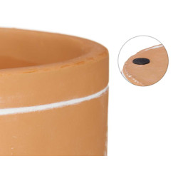 VASO TERRACOTTA FOGLIE TONDO  13,5X13