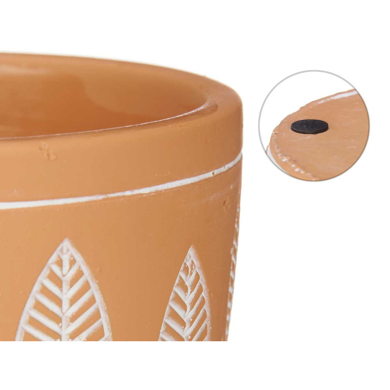 MACETA TERRACOTA HOJAS REDONDA 12,5X10