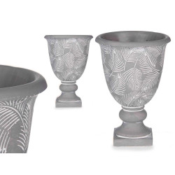 VASO FORMATO COPO CIMENTO GRANDE FOLHAS 17X26