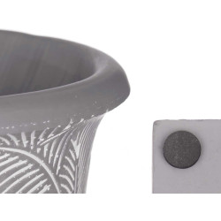 VASO FORMATO COPO CIMENTO GRANDE FOLHAS 17X26