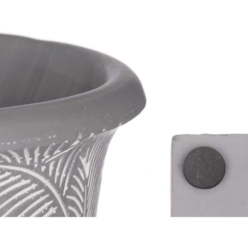 VASO FORMATO COPO CIMENTO GRANDE FOLHAS 17X26