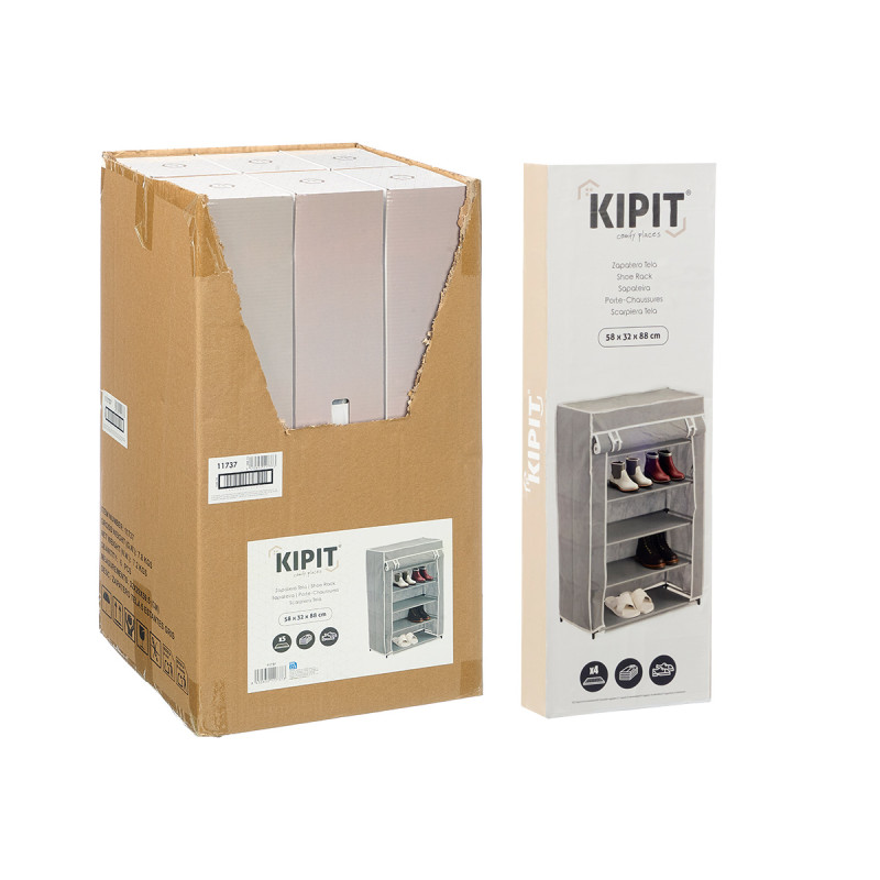 5 SHELVES SHOE RACK GREY