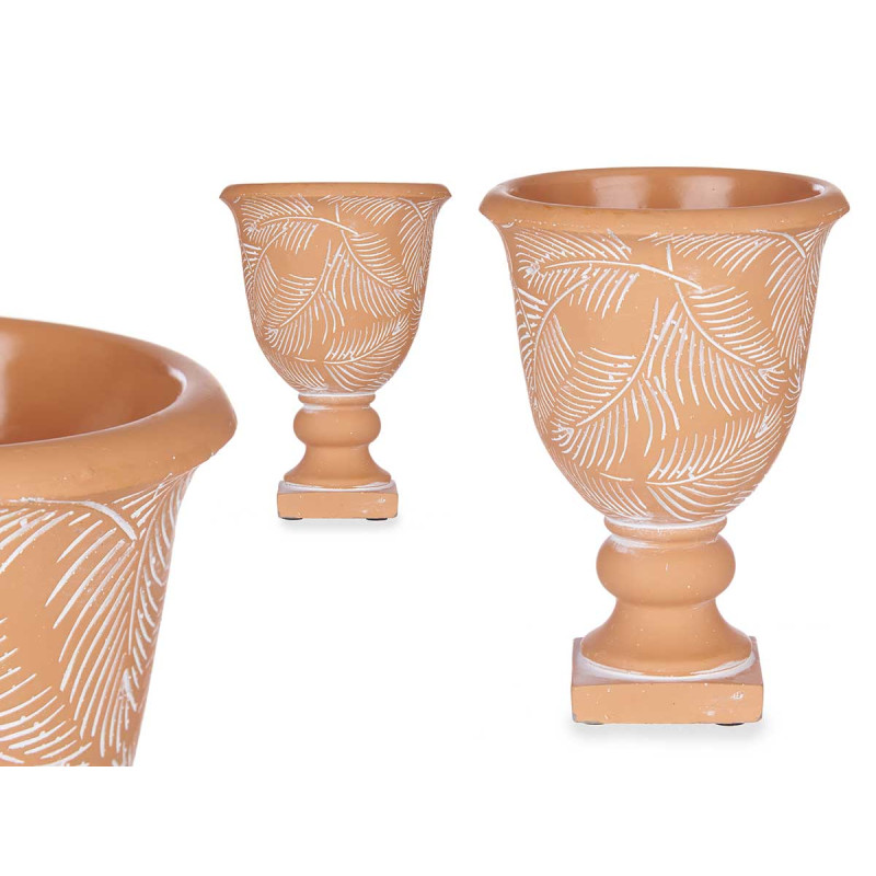 TERRACOTTA CUP LEAVES MEDIUM 13X19,5