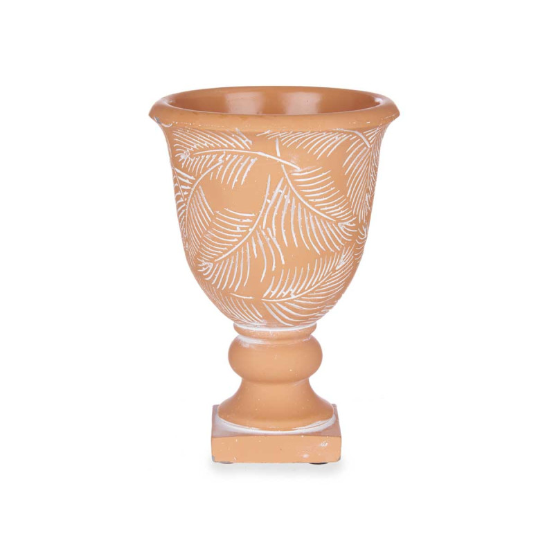 TASSE TERRE CUITE FEUILLES 13X19,5 MOYEN