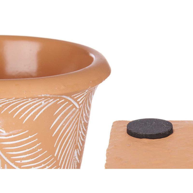 TASSE TERRE CUITE FEUILLES 13X19,5 MOYEN