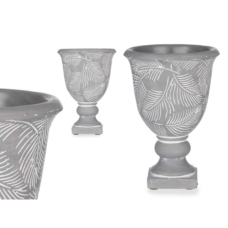 TASSE CIMENT FEUILLES 13X19,5 MOYEN