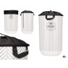 40L PLASTIC LAUNDRY BASKET WITH FABRIC CLOSURE 
