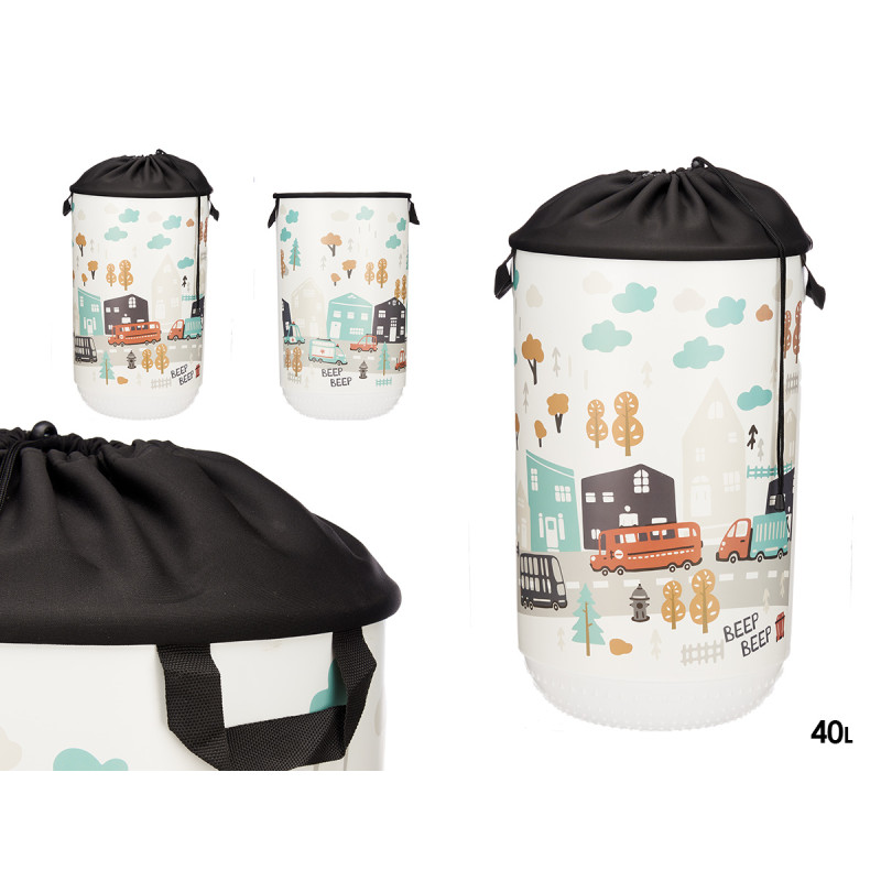 PONGOTODO PLASTICO 40L CON CIERRE TELA ROAD